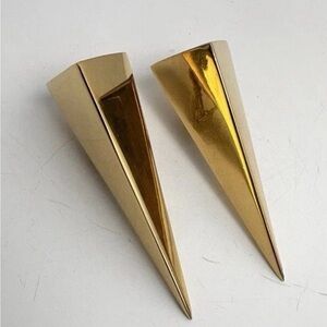 Alexis Bittar Pyramid Clip On Earrings 14k Gold EUC